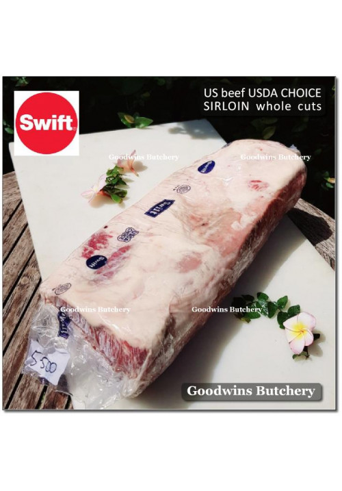 Beef Sirloin America USDA US CHOICE (Striploin / Porterhouse / Has Luar) frozen whole cuts +/- 6 kg/pc (price/kg) brand SWIFT PREORDER 2-3 days notice